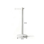 GROVIA Premium Retractable Belt Barrier 92cm Height with 2m Pink Belt Stainless Steel Queue Control Stanchion - White