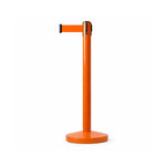 GROVIA Premium Retractable Belt Barrier 92cm Height with 2m Pink Belt Stainless Steel Queue Control Stanchion - Orange