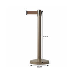GROVIA Premium Retractable Belt Barrier 92cm Height with 2m Pink Belt Stainless Steel Queue Control Stanchion - Brown