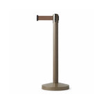 GROVIA Premium Retractable Belt Barrier 92cm Height with 2m Pink Belt Stainless Steel Queue Control Stanchion - Brown