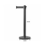 GROVIA Premium Retractable Belt Barrier 92cm Height with 2m Pink Belt Stainless Steel Queue Control Stanchion - Grey