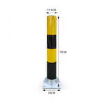 GROVIA Heavy Duty Steel Traffic Bollard 75cm Height 3mm Thick Wall Red White Safety Post Reflective Road Barrier - Yellow & Black