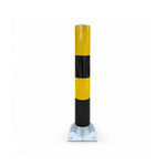 GROVIA Heavy Duty Steel Traffic Bollard 75cm Height 3mm Thick Wall Red White Safety Post Reflective Road Barrier - Yellow & Black