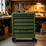 GROVIA Heavy Duty Tool Cabinet Multi Drawer Mobile Workbench Storage 620x330x740mm Workshop Garage Organizer - Green