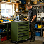 GROVIA Heavy Duty Tool Cabinet Multi Drawer Mobile Workbench Storage 620x330x740mm Workshop Garage Organizer - Green