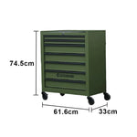 GROVIA Heavy Duty Tool Cabinet Multi Drawer Mobile Workbench Storage 620x330x740mm Workshop Garage Organizer - Green