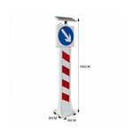 GROVIA Solar LED Warning Bollard 1.6m Height Traffic Safety Post with Reflective Sign Road Guidance Light - White