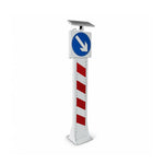 GROVIA Solar LED Warning Bollard 1.6m Height Traffic Safety Post with Reflective Sign Road Guidance Light - White