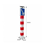 GROVIA Solar LED Warning Bollard - 1.6m High Visibility Traffic Safety Post with Reflective Arrow Sign for Road Guidance - Red & White