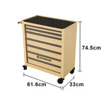 GROVIA Heavy Duty Tool Cabinet Multi Drawer Mobile Workbench Storage 620x330x740mm Workshop Garage Organizer - Yellow
