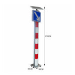 GROVIA Solar LED Exit Warning Bollard - 2.1m Traffic Safety Post with Right Arrow Reflective Sign for Road Guidance - Red & White