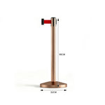 GROVIA Retractable Belt Barrier Post - 2m Queue Control Stanchion with Weighted Base for Crowd Management - Rose Gold