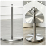 GROVIA Stainless Steel Museum Barrier Post - 45cm Brushed Finish Stanchion with Weighted Base for Art Galleries & Exhibitions - Silver
