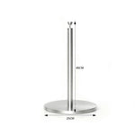 GROVIA Stainless Steel Museum Barrier Post - 45cm Brushed Finish Stanchion with Weighted Base for Art Galleries & Exhibitions - Silver