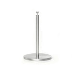 GROVIA Stainless Steel Museum Barrier Post - 45cm Brushed Finish Stanchion with Weighted Base for Art Galleries & Exhibitions - Silver