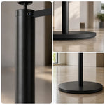 GROVIA Stainless Steel Museum Barrier Post - 45cm Brushed Finish Stanchion with Weighted Base for Art Galleries & Exhibitions - Black