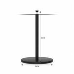 GROVIA Stainless Steel Museum Barrier Post - 45cm Brushed Finish Stanchion with Weighted Base for Art Galleries & Exhibitions - Black