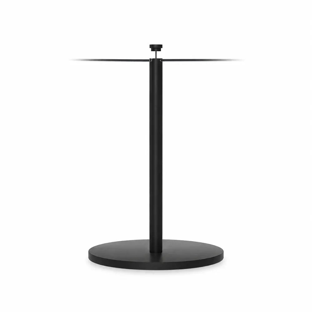 GROVIA Stainless Steel Museum Barrier Post - 45cm Brushed Finish Stanchion with Weighted Base for Art Galleries & Exhibitions - Black