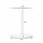 GROVIA Stainless Steel Museum Barrier Post - 45cm Brushed Finish Stanchion with Weighted Base for Art Galleries & Exhibitions - White