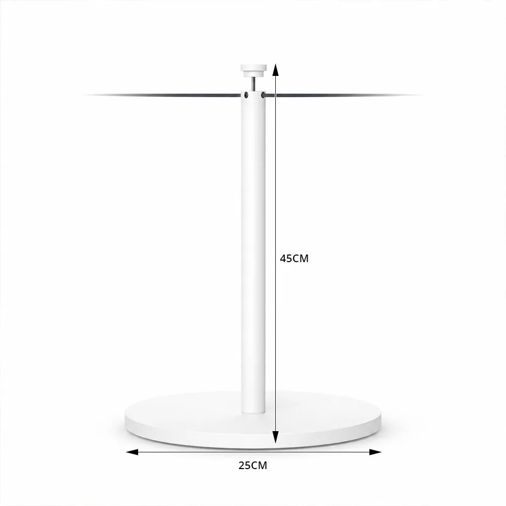 GROVIA Stainless Steel Museum Barrier Post - 45cm Brushed Finish Stanchion with Weighted Base for Art Galleries & Exhibitions - White