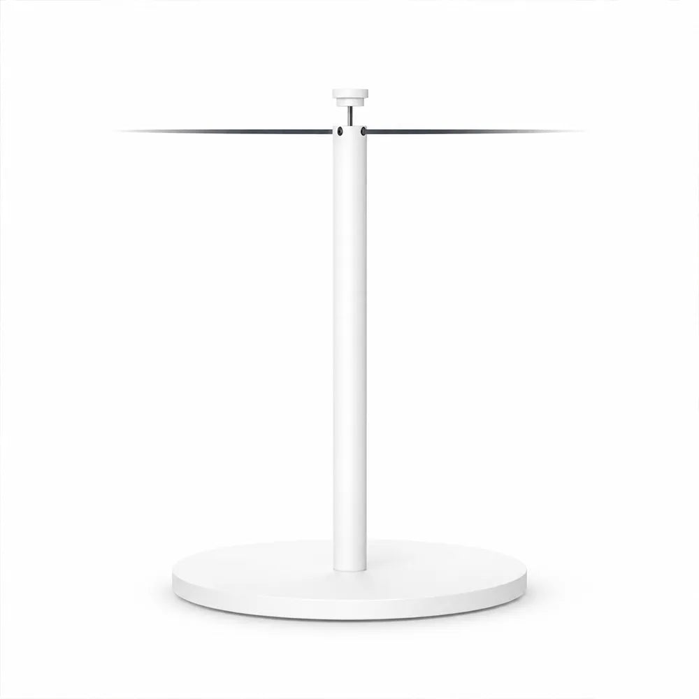GROVIA Stainless Steel Museum Barrier Post - 45cm Brushed Finish Stanchion with Weighted Base for Art Galleries & Exhibitions - White