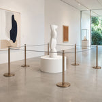 GROVIA Stainless Steel Museum Barrier Post - 45cm Brushed Finish Stanchion with Weighted Base for Art Galleries & Exhibitions - Rose Gold