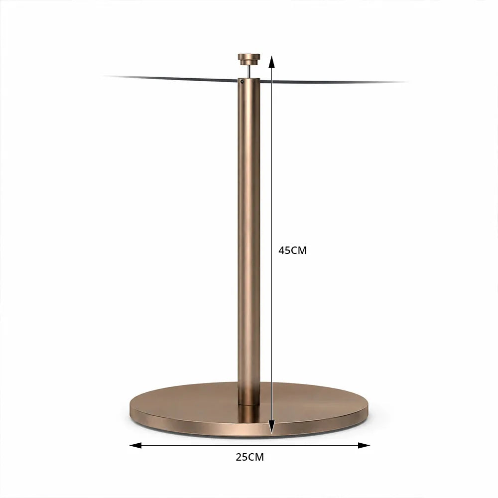 GROVIA Stainless Steel Museum Barrier Post - 45cm Brushed Finish Stanchion with Weighted Base for Art Galleries & Exhibitions - Rose Gold