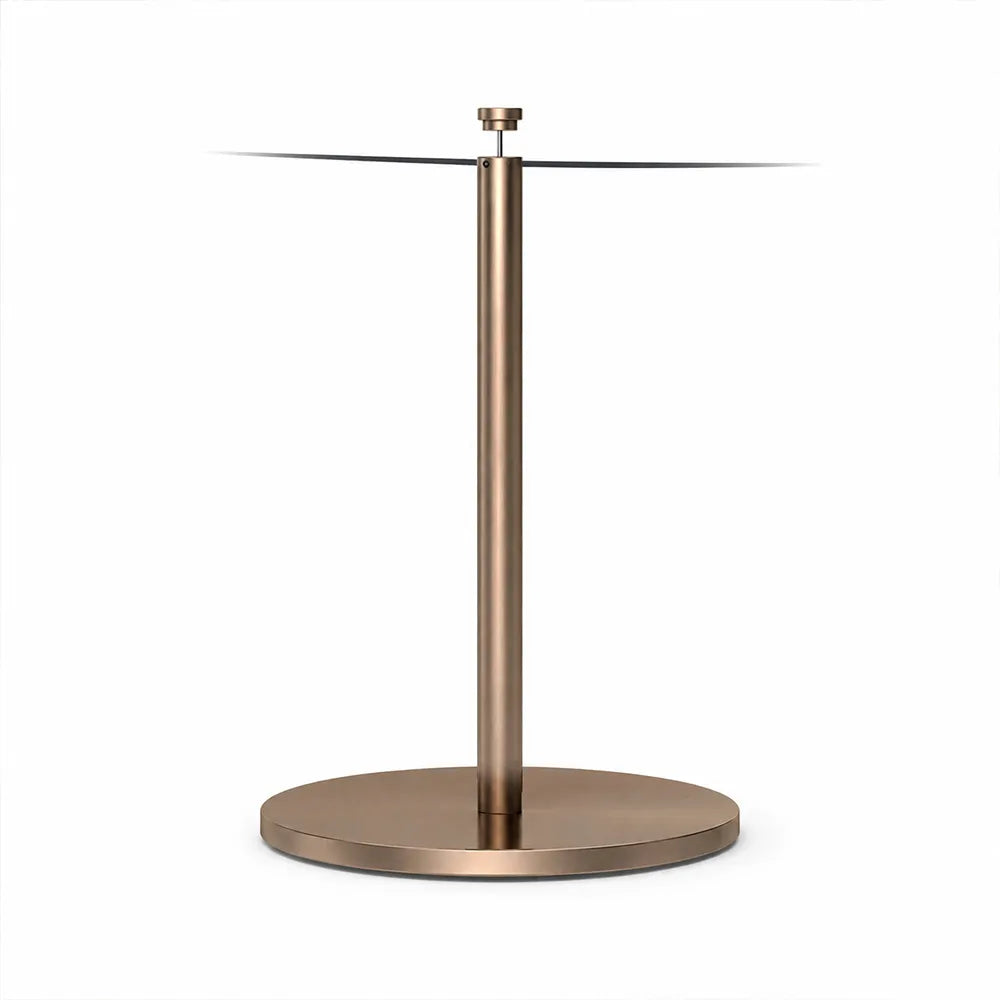 GROVIA Stainless Steel Museum Barrier Post - 45cm Brushed Finish Stanchion with Weighted Base for Art Galleries & Exhibitions - Rose Gold
