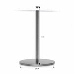 GROVIA Stainless Steel Museum Barrier Post - 45cm Brushed Finish Stanchion with Weighted Base for Art Galleries & Exhibitions - Grey