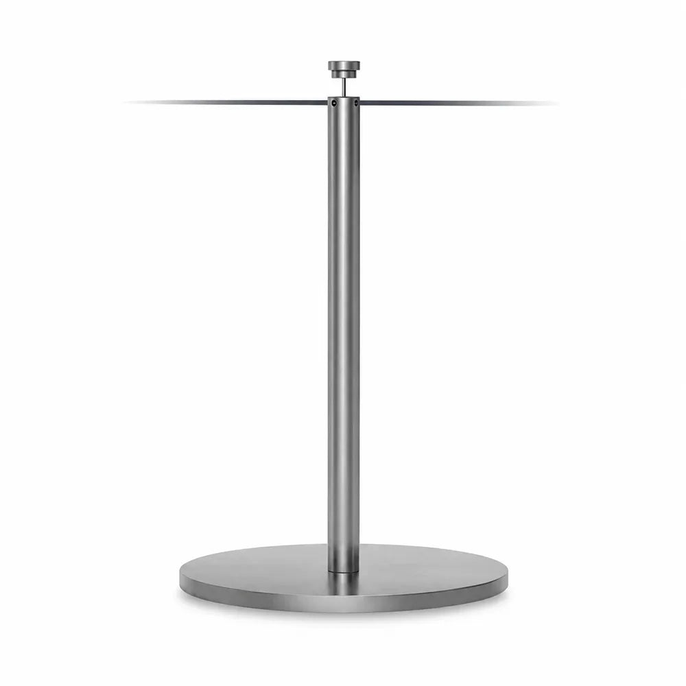 GROVIA Stainless Steel Museum Barrier Post - 45cm Brushed Finish Stanchion with Weighted Base for Art Galleries & Exhibitions - Grey