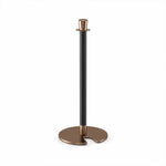 GROVIA Stainless Steel Crown Top Barrier Post - 100cm Brushed Finish Stanchion with 8.5kg U-Shaped Weighted Base for Hotels & Events - Rose Gold