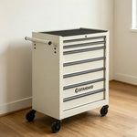 GROVIA Heavy Duty Tool Cabinet Multi Drawer Mobile Workbench Storage 620x330x740mm Workshop Garage Organizer - White