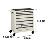 GROVIA Heavy Duty Tool Cabinet Multi Drawer Mobile Workbench Storage 620x330x740mm Workshop Garage Organizer - White