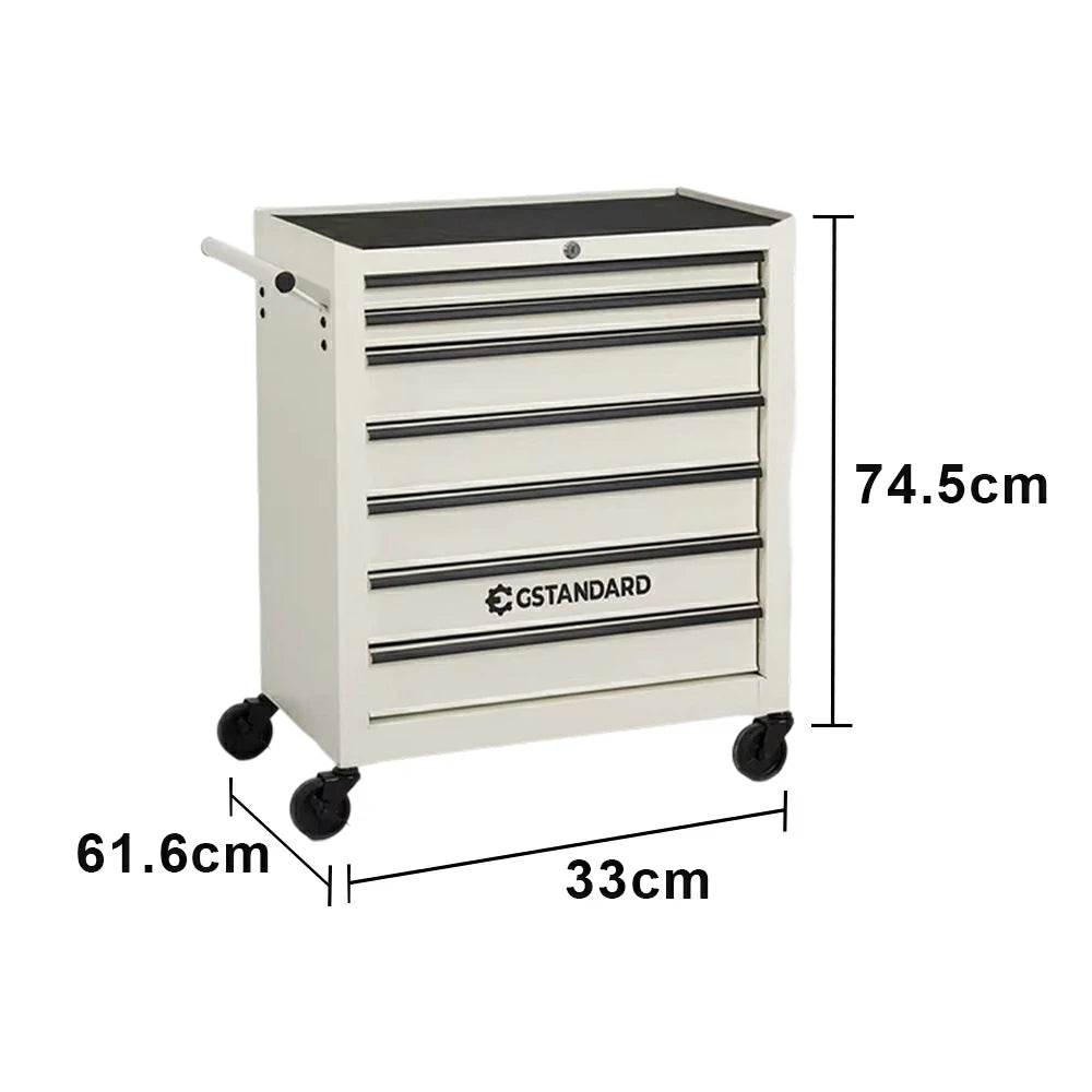 GROVIA Heavy Duty Tool Cabinet Multi Drawer Mobile Workbench Storage 620x330x740mm Workshop Garage Organizer - White