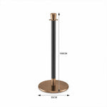 GROVIA Stainless Steel Crown Top Barrier Post - 100cm Stanchion with Heavy-Duty Iron Base for Hotels & Events - Rose Gold