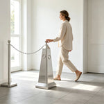 GROVIA Heavy-Duty Stainless Steel Traffic Cone - 70cm Brushed Finish Barrier Bollard with Ball Top for Entrances & Public Areas - Silver