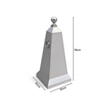GROVIA Heavy-Duty Stainless Steel Traffic Cone - 70cm Brushed Finish Barrier Bollard with Ball Top for Entrances & Public Areas - Silver