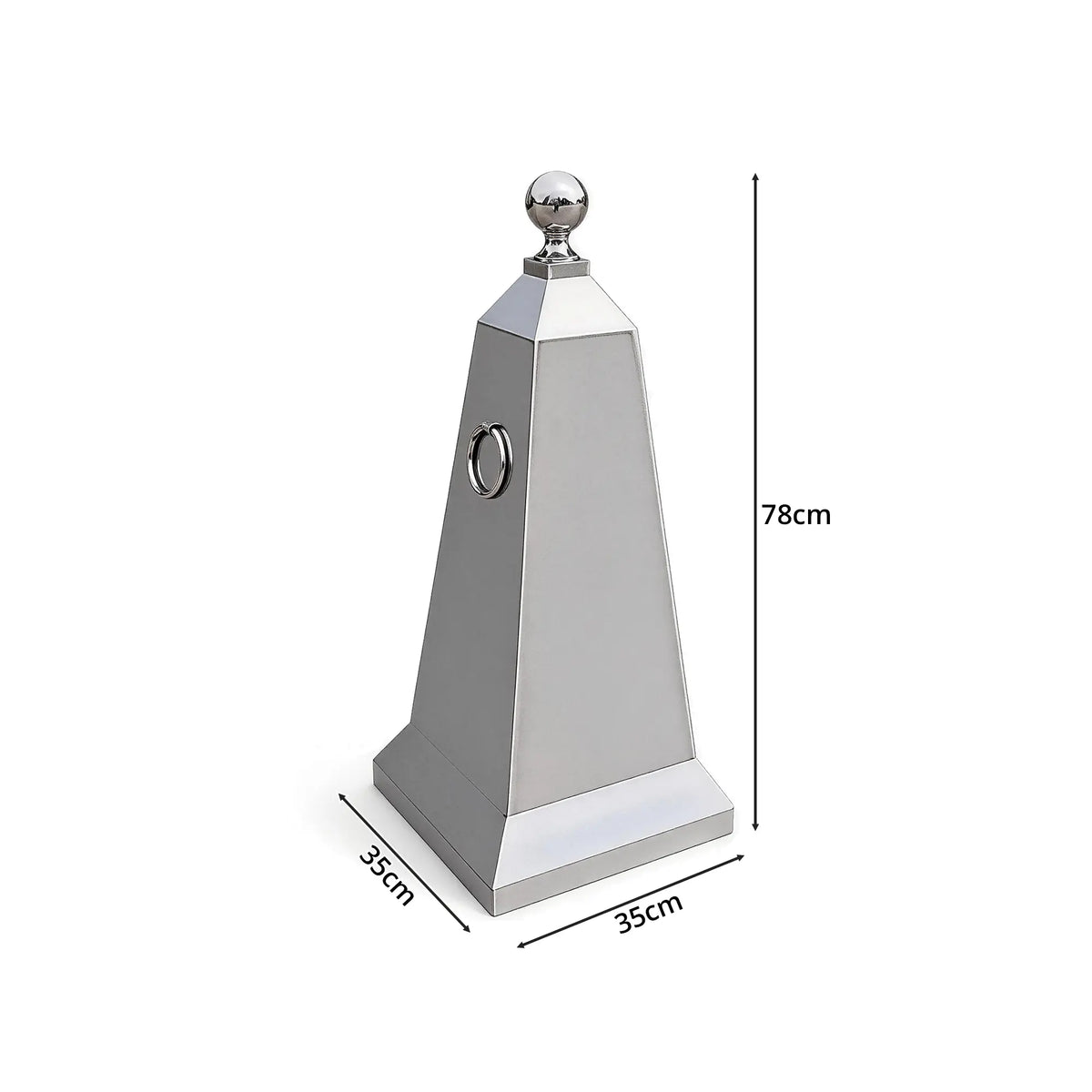 GROVIA Heavy-Duty Stainless Steel Traffic Cone - 70cm Brushed Finish Barrier Bollard with Ball Top for Entrances & Public Areas - Silver