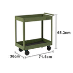 GROVIA 2 Tier Utility Trolley Mobile Storage Cart Compact Design 700x360x650mm Home Cafe Workshop Organizer - Green