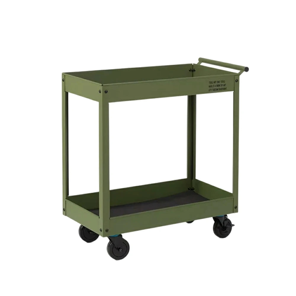 GROVIA 2 Tier Utility Trolley Mobile Storage Cart Compact Design 700x360x650mm Home Cafe Workshop Organizer - Green