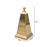 GROVIA Heavy-Duty Stainless Steel Traffic Cone - 70cm Brushed Finish Barrier Bollard with Ball Top for Entrances & Public Areas - Gold