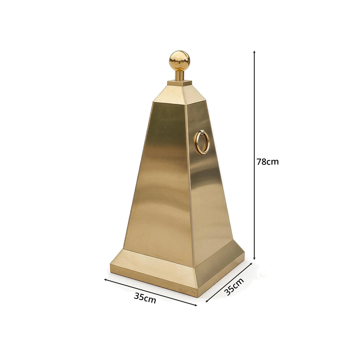 GROVIA Heavy-Duty Stainless Steel Traffic Cone - 70cm Brushed Finish Barrier Bollard with Ball Top for Entrances & Public Areas - Gold