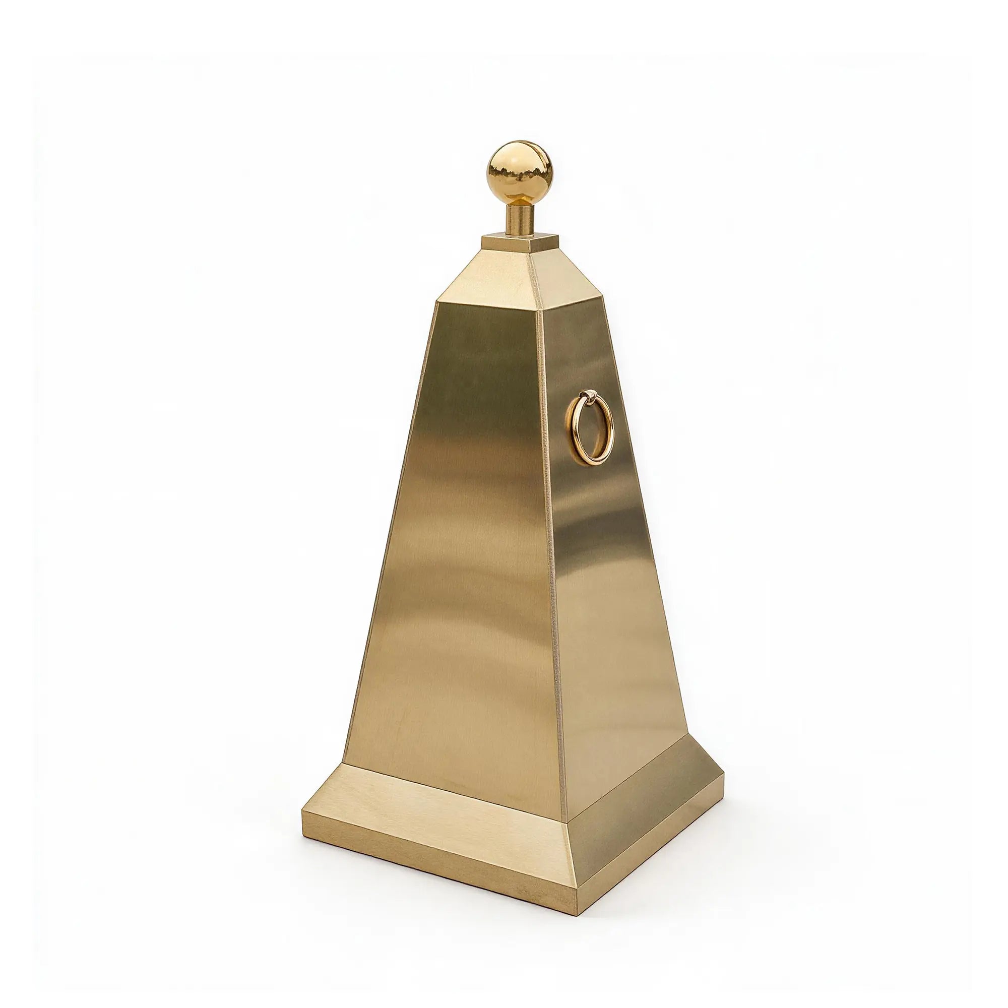 GROVIA Heavy-Duty Stainless Steel Traffic Cone - 70cm Brushed Finish Barrier Bollard with Ball Top for Entrances & Public Areas - Gold