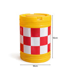 GROVIA Water Filled Traffic Safety Barrel - 92cm Rotomoulded Plastic Barrier with Reflective Strips for Roadworks & Traffic Control - Yellow