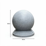 GROVIA Marble-Look Spherical Barrier Bollard - 60cm Rotomoulded Water or Sand Fillable Traffic Barrier for Gardens & Public Areas - Grey