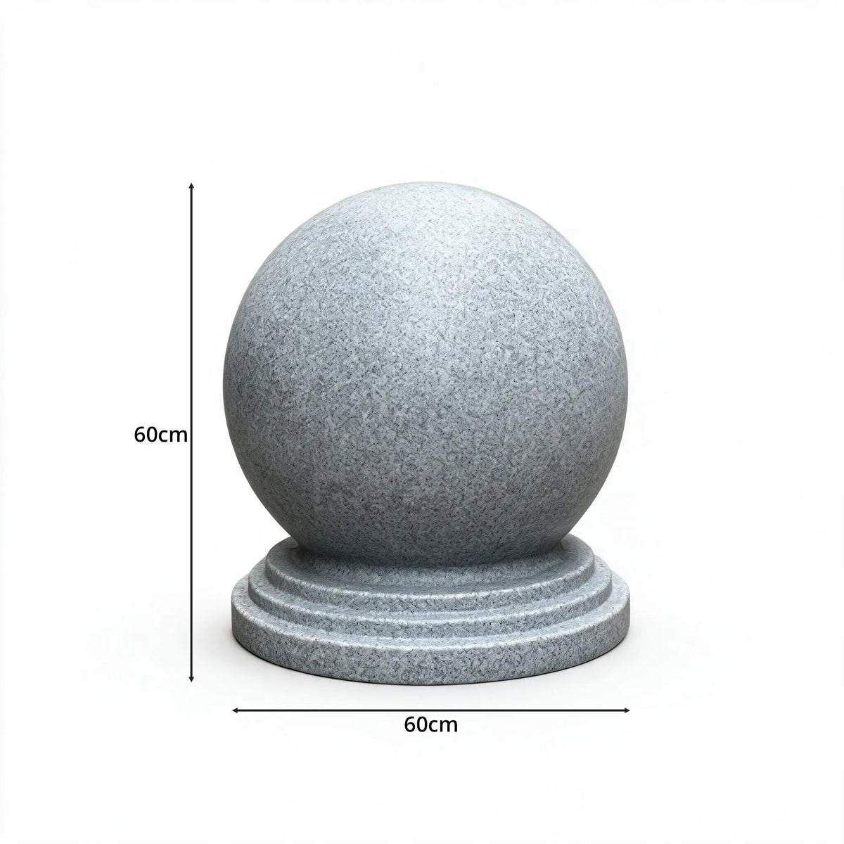 GROVIA Marble-Look Spherical Barrier Bollard - 60cm Rotomoulded Water or Sand Fillable Traffic Barrier for Gardens & Public Areas - Grey