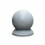 GROVIA Marble-Look Spherical Barrier Bollard - 60cm Rotomoulded Water or Sand Fillable Traffic Barrier for Gardens & Public Areas - Grey