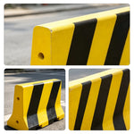 GROVIA Heavy-Duty Concrete Traffic Barrier - 100cm C30 Solid Concrete Road Block with High-Visibility Stripes for Car Parks & Roadworks - Yellow & Black