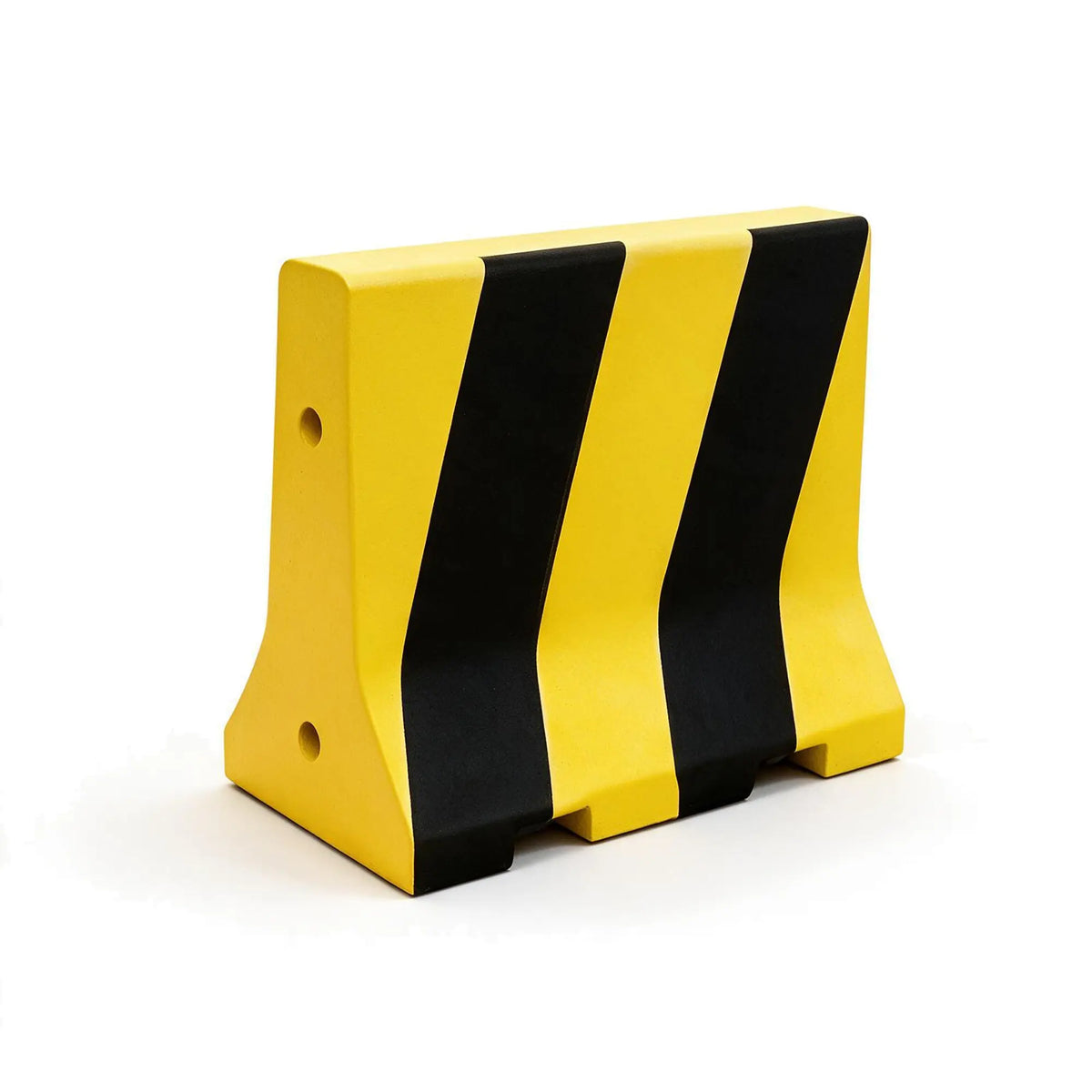 GROVIA Heavy-Duty Concrete Traffic Barrier - 100cm C30 Solid Concrete Road Block with High-Visibility Stripes for Car Parks & Roadworks - Yellow & Black