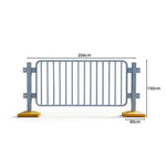 GROVIA Galvanised Steel Road Safety Barrier - 1.5m High Heavy-Duty Modular Fence with Weighted Bases for Traffic & Pedestrian Control - Grey